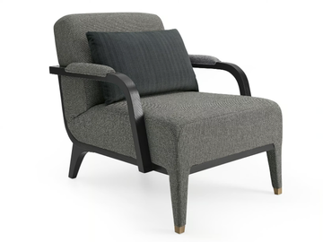 DILAN - Fabric armchair with armrests by A.R. Arredamenti - view 2